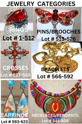 JEWELRY AUCTION CATEGORIES -- (For LOCATION of Categories & Lots GUIDE)