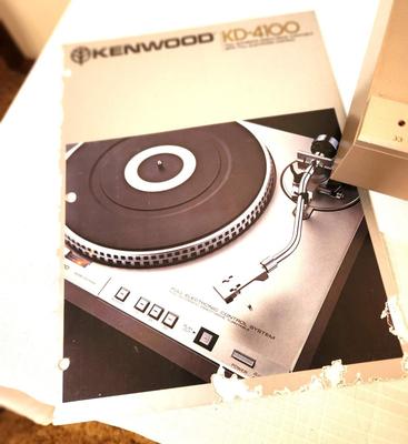 Lot #60 Kenwood Model 4100R KD Turntable with book/box
