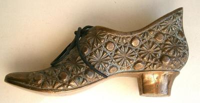 Antique Cast Bronze Brass Victorian Shoe