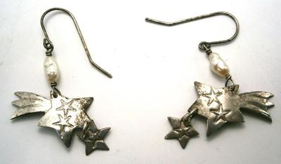 Southwestern Sterling Earrings with Comet and Star Motif