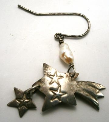 Southwestern Sterling Earrings with Comet and Star Motif