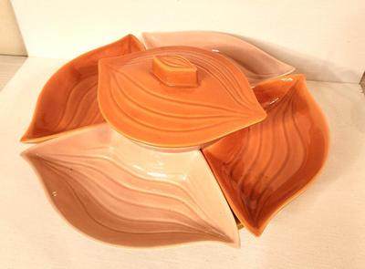 Lot #64 MCM California Pottery Lazy Suzan on base - perfect