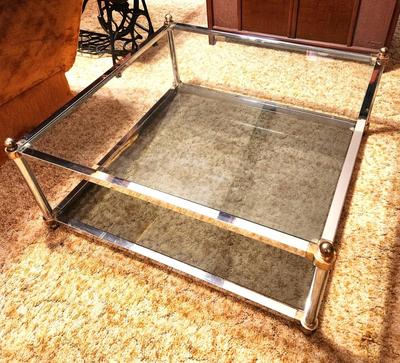 Lot #66 Post Modern Beveled Glass Coffee Table
