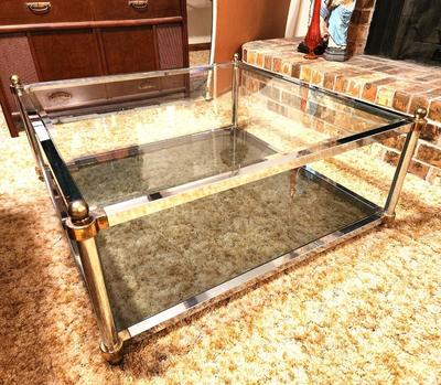 Lot #66 Post Modern Beveled Glass Coffee Table