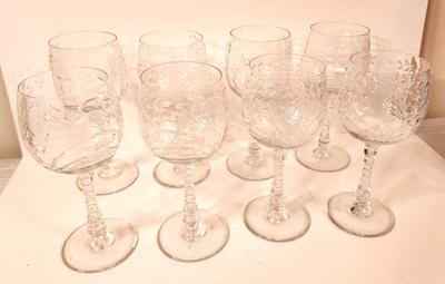 Lot #67 Set of 8 Gorgeous Crystal Wine Glasses