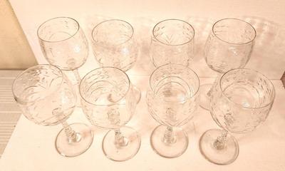 Lot #67 Set of 8 Gorgeous Crystal Wine Glasses