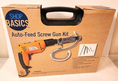 Lot #70 Shop Basics Auto Feed Screw Gun Kit - New in Box