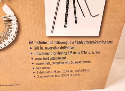 Lot #70 Shop Basics Auto Feed Screw Gun Kit - New in Box