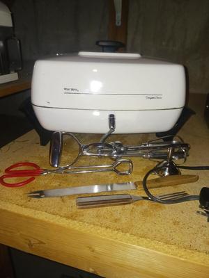 WEST BEND ELECTRIC SKILLET, HAND MIXER, COOKING UTENSILS