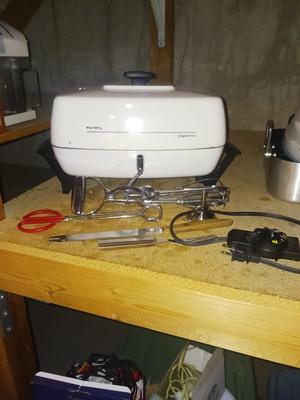 WEST BEND ELECTRIC SKILLET, HAND MIXER, COOKING UTENSILS