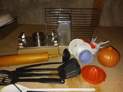 ROLLING PIN, CHICKEN ROASTER, PLASTIC TUPPERWARE, CHEESE GRATER AND MORE!