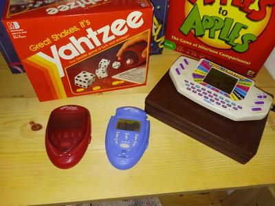 HAND HELD ELECTRONIC GAMES, APPLES TO APPLES, YAHTZEE