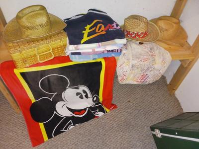 BEACH TOWELS, PICNIC BASKET, SUN HATS, TO GO BAG