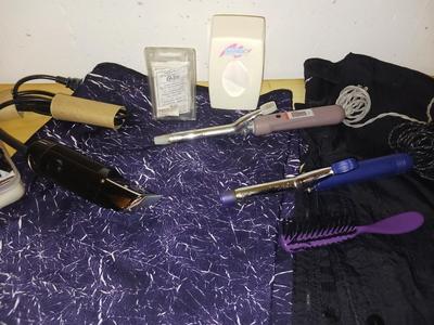 HAIR SALON SUPPLIES - HAIR CLIPPERS, CURLING IRON, NECK WRAPS, COVERS