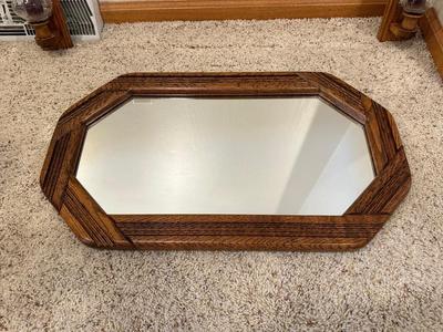 WALL MIRROR AND A PAIR OF CANDLE SCONCES
