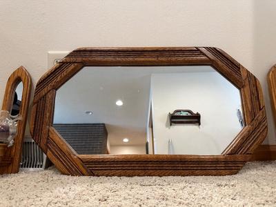 WALL MIRROR AND A PAIR OF CANDLE SCONCES