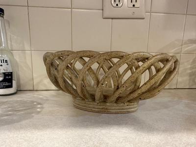GLASS BAKING DISH, WEAVED CLAY BOWL, SALT/PEPPER SHAKERS AND MORE