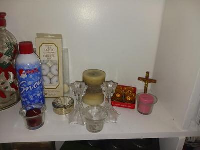 CANDLES, AND CANDLE HOLDERS