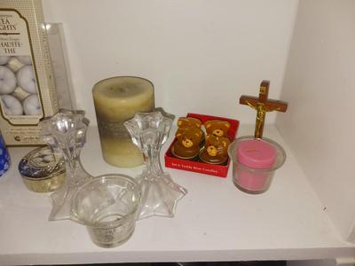 CANDLES, AND CANDLE HOLDERS