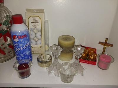 CANDLES, AND CANDLE HOLDERS