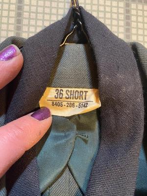 VINTAGE ARMY GREEN DRESS UNIFORM 36 SHORT