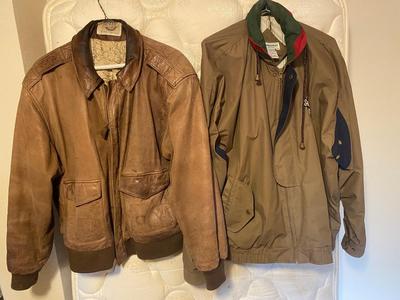 GM LEATHER BOMBER JACKET AND WINNER MATE SPORTSWEAR JACKET