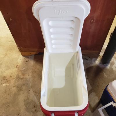 Three Camping Chairs, Stool and Three Igloo Coolers (B1-KD)