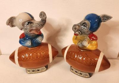 Lot #73 Jim Beam Boubon Decanters - Pair - Democrat/Republican - EMPTY