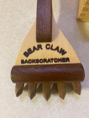 WOODEN GAMES AND BEAR CLAW BACK SCRATCHER