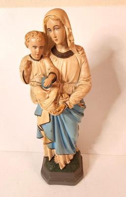 Lot #80 Chalkware Madonna & Child