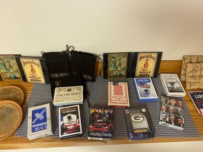 ASSORTMENT OF PLAYING CARDS, AND COASTERS