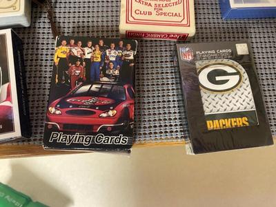 ASSORTMENT OF PLAYING CARDS, AND COASTERS