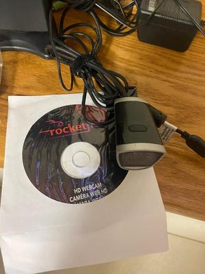 ROCKET FISH, WEBCAM, AND COMPUTER SPEAKERS
