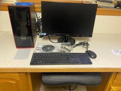 DELL INSPIRON 3656 DESKTOP COMPUTER AND 22 INCH AOC MONITOR