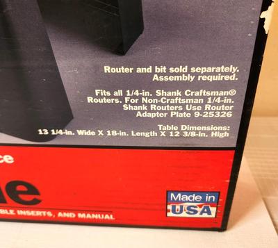 Lot #82 Craftsman Router Table - new in box