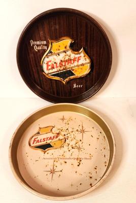 Lot #83 Lot of 2 Vintage Falstaff Beer Trays