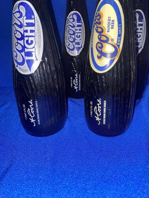 COLLECTIBLE COORS BASEBALL BAT BOTTLES & PINT GLASSES