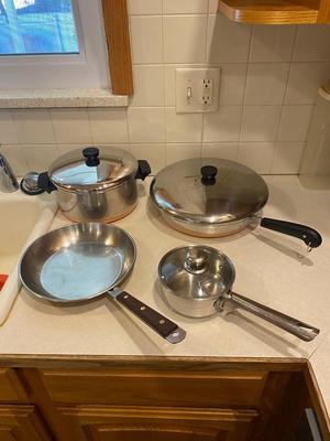 REVERE COPPER BOTTOM PANS & STAINLESS STEEL PANS