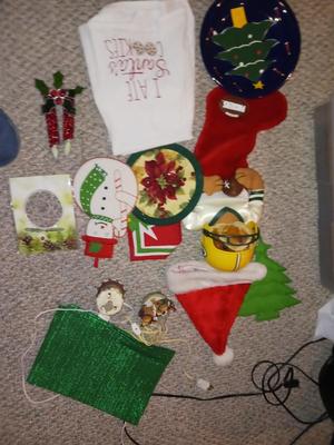GREENBAY PACKERS STOCKING, PLACE MATS, TABLE SETTINGS, CHRISTMAS DECOR