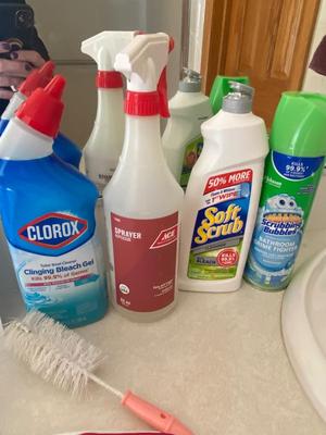 BATHROOM, CLEANERS, CLEANING BRUSHES, LIGHTBULBS, AND MORE!
