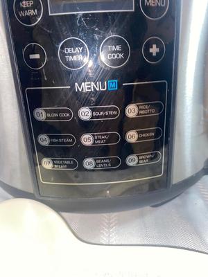 FABERWARE 6-QUART ELECTRIC PRESSURE COOKER WITH UTENSILS, ANCHOR, HOCKING, CAKE, PAN AND SERVING BOWL