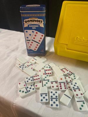 SMALLER GABRIEL ERECTOR SET AND DOUBLE SIX DOMINOS GAME