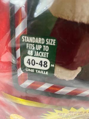 DELUXE ULTRA VELVET 6 PIECE SANTA SUIT AND TWO BEARDS ALONG WITH TIN ENVELOPE FOR A LETTER TO SANTA