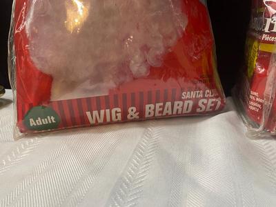DELUXE ULTRA VELVET 6 PIECE SANTA SUIT AND TWO BEARDS ALONG WITH TIN ENVELOPE FOR A LETTER TO SANTA