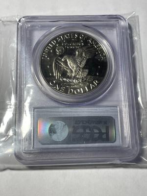 PCGS CERTIFIED 1973-S PROOF69 DEEP CAMEO CLAD EISENHOWER DOLLAR AS PICTURED.