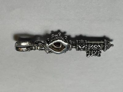 VINTAGE PREOWNED "BARBARA BIXBY" STERLING SILVER & 18K GOLD KEY PENDANT IN GOOD PREOWNED CONDITION.