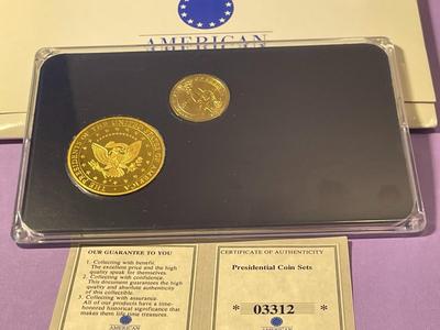 JAMES MADISON Uncirculated Coin & Proof Medal Set by American Mint with COA as Pictured.