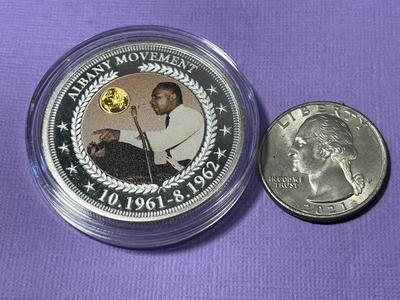 2018 Bradford Exchange - Martin Luther King Jr. Commemorative Proof Silver Plated Round Medal as Pictured.