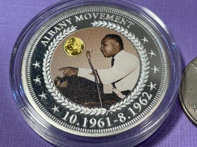 2018 Bradford Exchange - Martin Luther King Jr. Commemorative Proof Silver Plated Round Medal as Pictured.