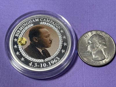 2018 Bradford Exchange - Martin Luther King Jr. Commemorative Proof Silver Plated Round Medal as Pictured.